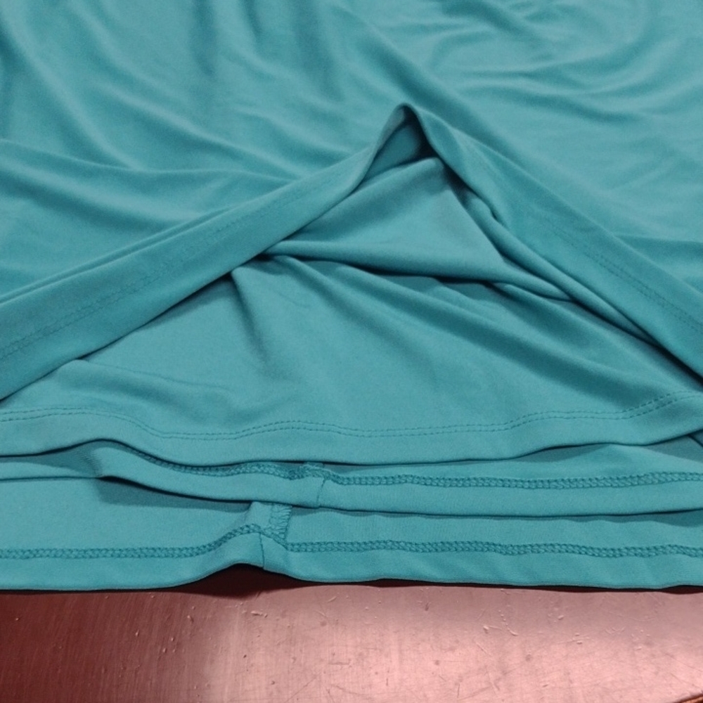 Lauren Ralph Lauren Asymmetrical Ruched Cowl Neck Dress in Blue Green - Picture 13 of 15